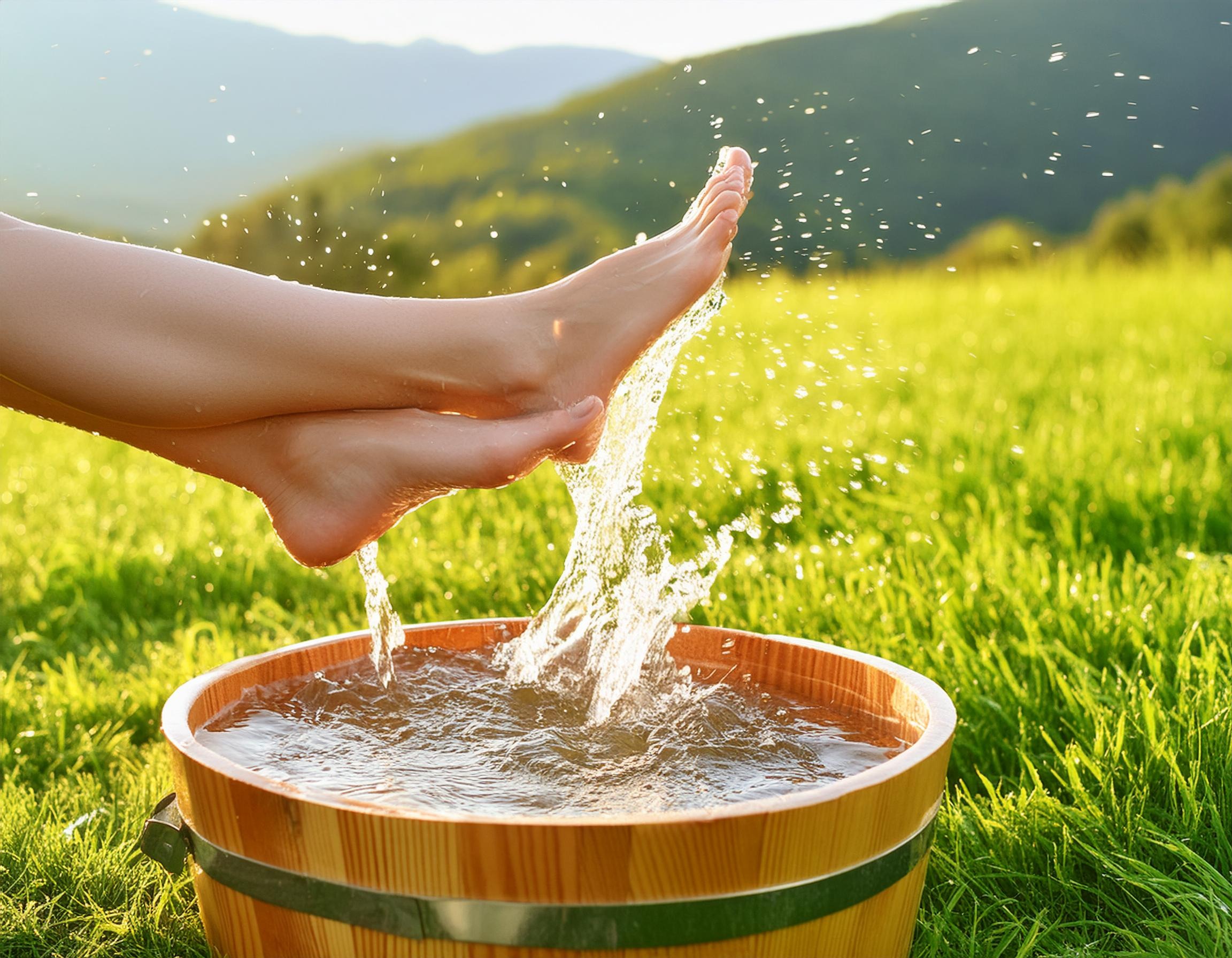 Es geht auch ohne den romantischen Holzzuber und das blühende Feld im Hintergrund. Kneippbaden geht mit jedem Eimer und jeder Schüssel. Es braucht nur kaltes Wasser und einen guten Willen!